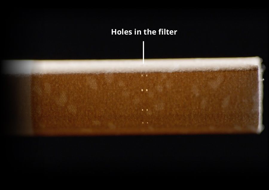 Holes in the filter 2